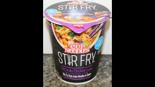 Nissin Cup Noodles Stir Fry Teriyaki Chicken Flavor Review [upl. by Aicirtal400]